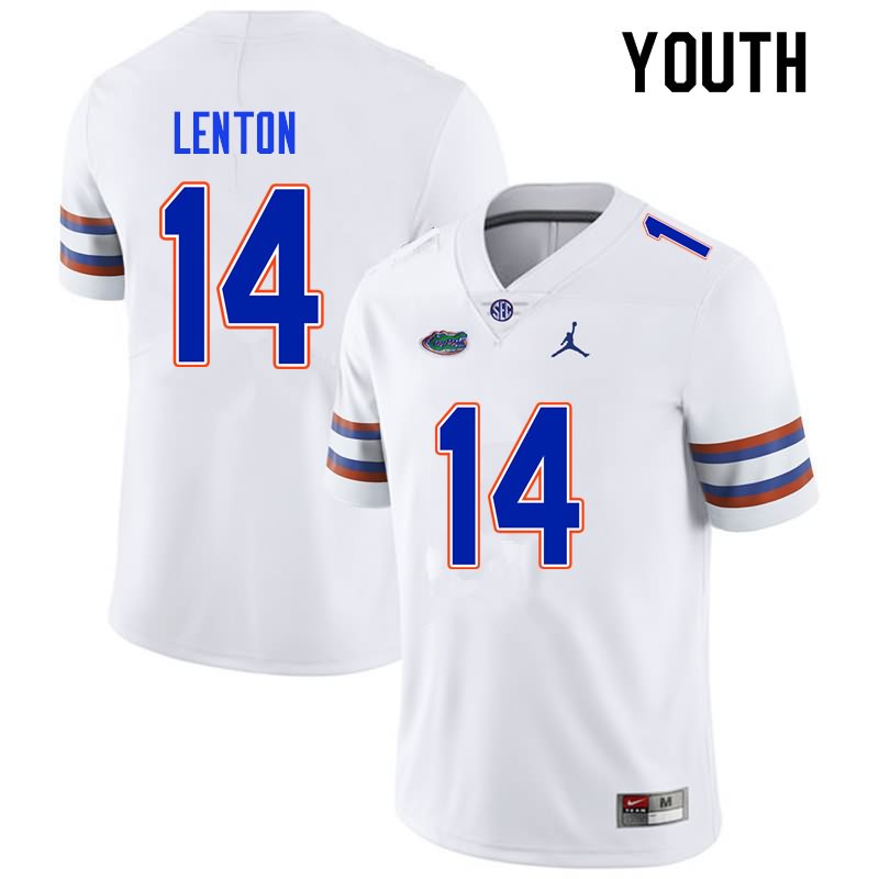 NCAA Florida Gators Quincy Lenton Youth #14 Nike White Stitched Authentic College Football Jersey UXJ3364SF